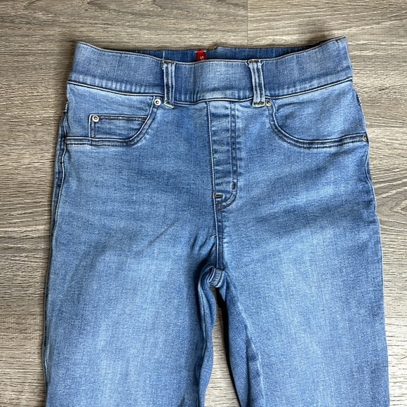 SPANX Blue Wash Pull-On Ankle Skinny Jeans High Rise Sz S - Picture 2 of 11